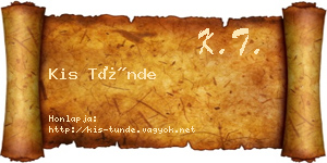Kis Tünde névjegykártya